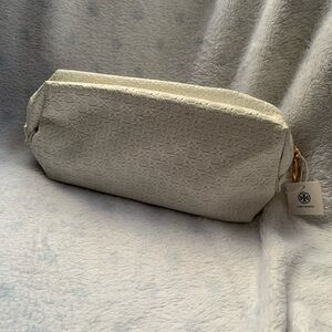 Tory Burch Textured Cream Cosmetic Bag